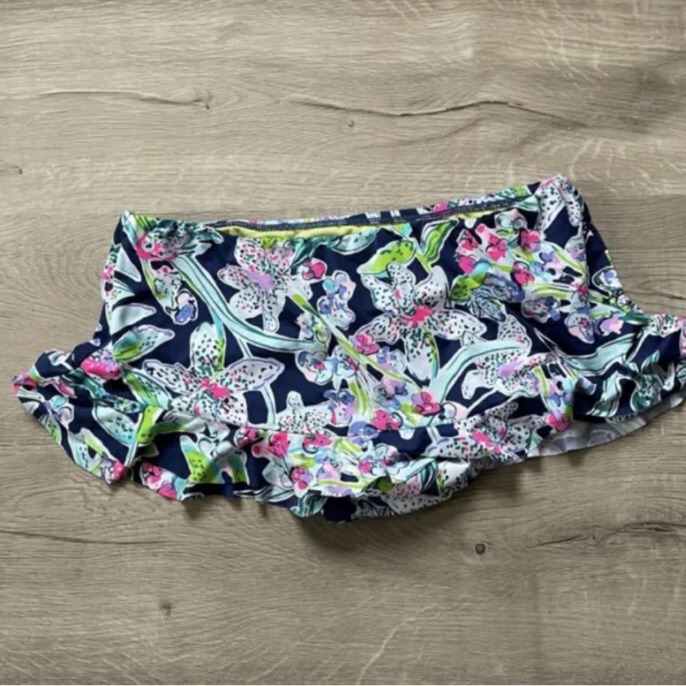 Lilly Pulitzer Monaco Hipster Ruffle Bottom, in Deep Navy Sway This Way Size 12